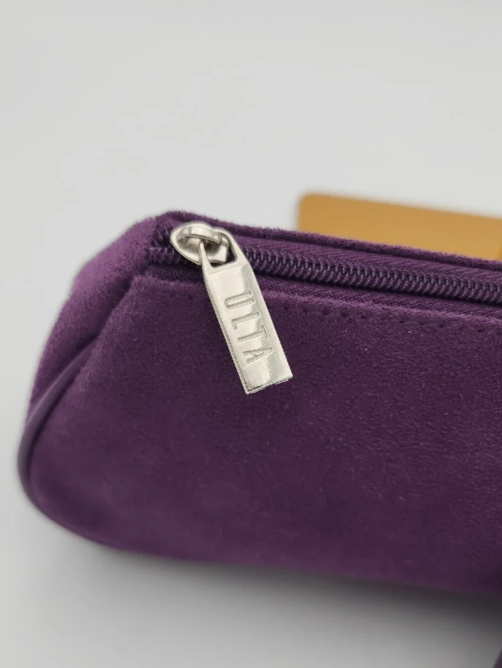 Ulta Purple Suede Wristlet Travel Bag With Heart Mirror Case